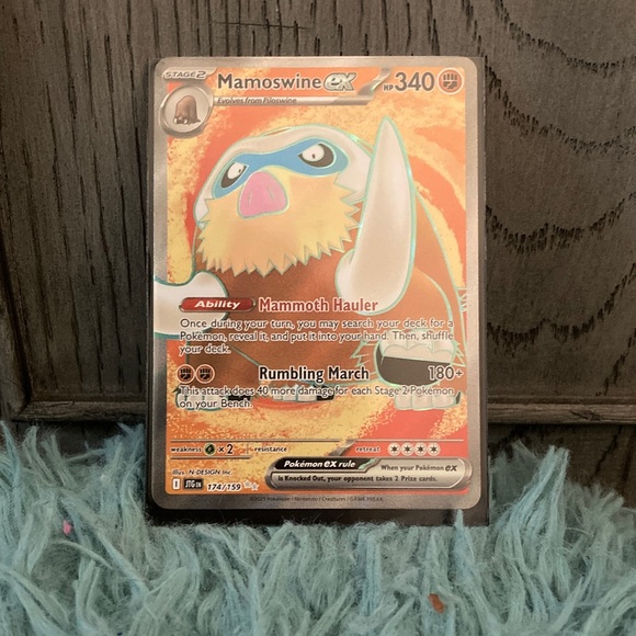 Pokemon Mamoswine EX Trading Card - Orange and Blue - Picture 1 of 13